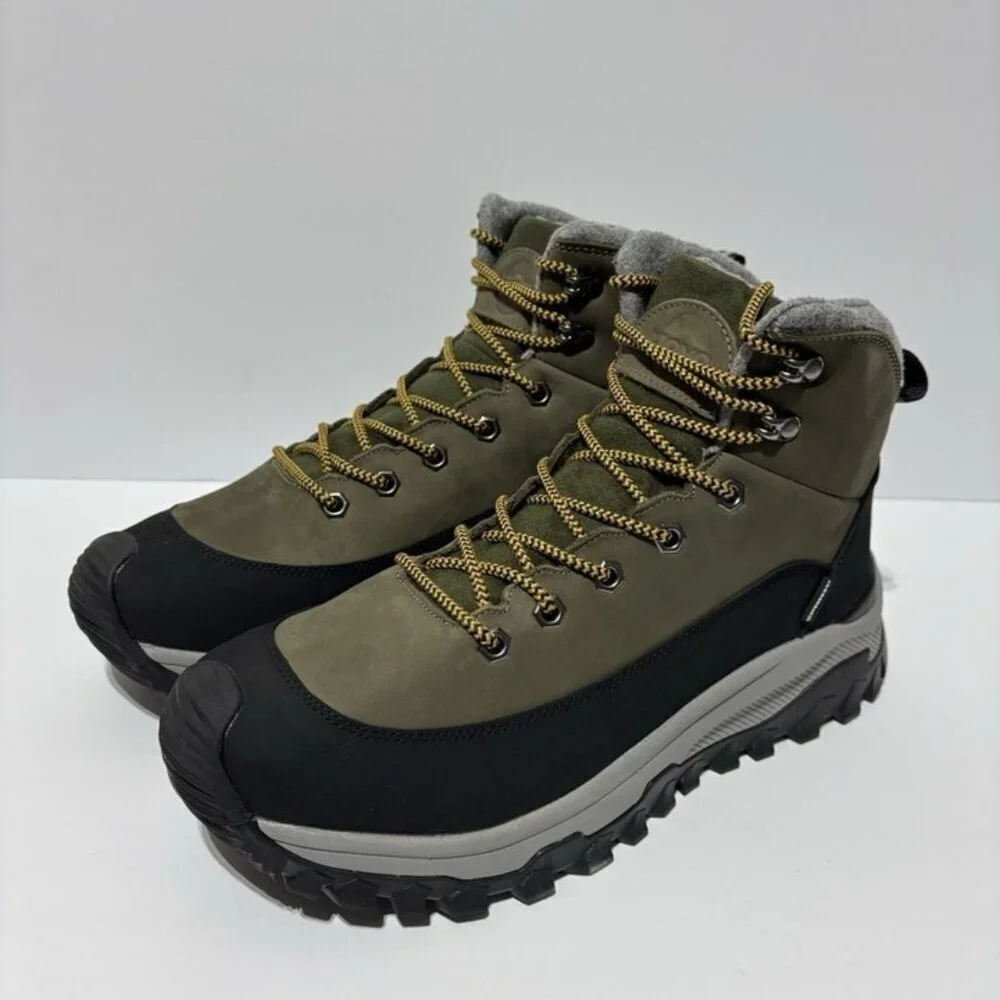 Uovo Men’s Monte Waterproof Boots Khaki, Size 11.5 M